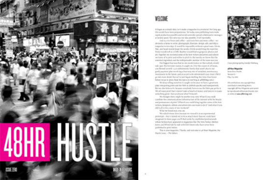 Hustle. The first issue of 48hr magazine.